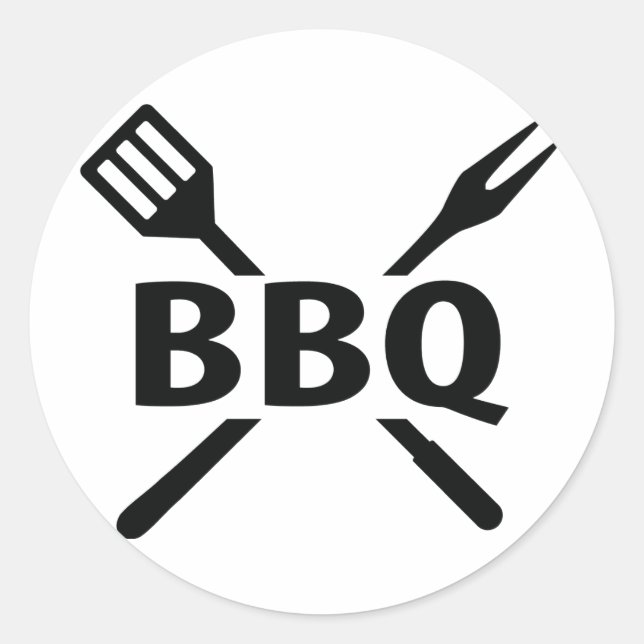 BBQ with cutlery icon Classic Round Sticker (Front)
