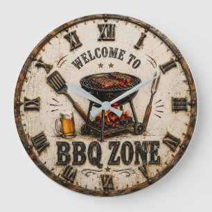 BBQ Zone  Barbecue Grill Large Clock