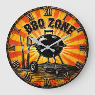 BBQ Zone Grill Master Outdoor Kitchen & Man Cave Large Clock