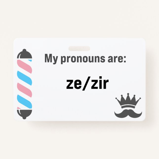 BBS Pronouns Zi/Zir ID Badge (Front)