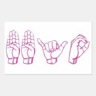 BBYO ASL RECTANGULAR STICKER