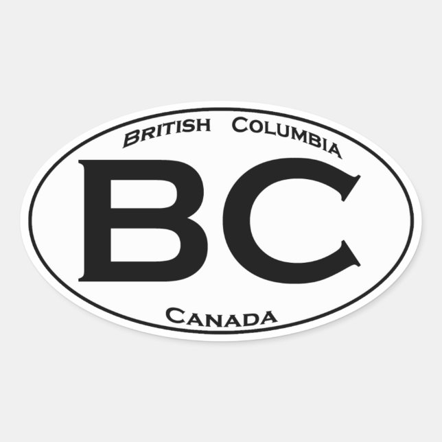 BC (British Columbia) Oval Logo Sticker (Front)