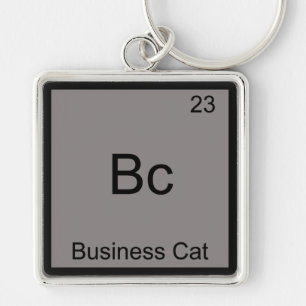 Bc - Business Cat Funny Chemistry Element Symbol Key Ring