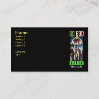 BC GOD BUD INDICA BUSINESS CARD