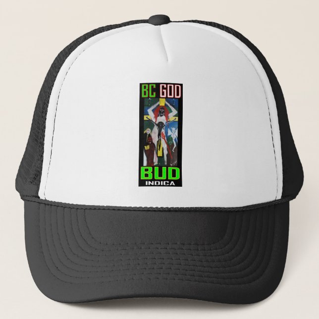 BC GOD BUD INDICA TRUCKER HAT (Front)
