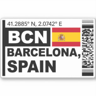 BCN Barcelona Boarding Pass - Spain Travel 