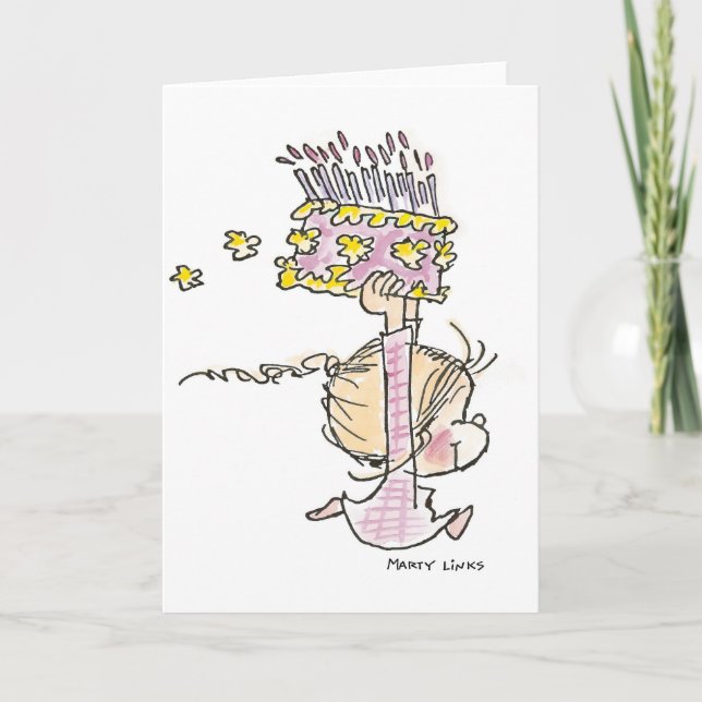 BD-001 Birthday Girl Running Card (Front)
