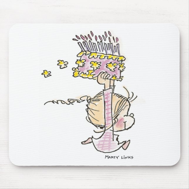 BD-001 Birthday Girl Running Mouse Pad (Front)