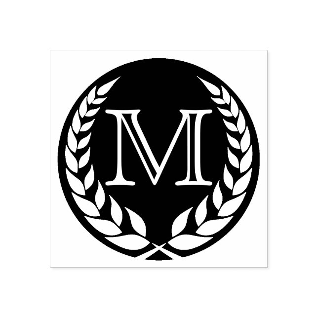 BD Wreathed Monogram Rubber Stamp (Imprint)