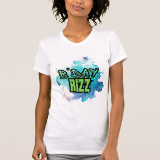 B'Day (Birthday) Rizz Green And Monochromatic Blue T-Shirt
