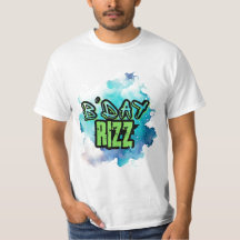 B'Day (Birthday) Rizz Green And Monochromatic Blue