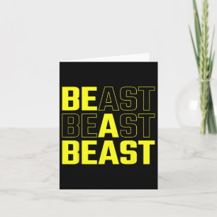 Be A Beast Funny Gym Workout T-shirt.png Card