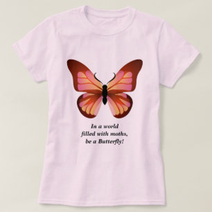 Be a Butterfly Pink Orange Black Graphic T-Shirt