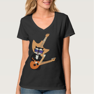 Be a Cat That is Cool Playing Guitar Abstract T-Shirt