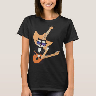 Be a Cat That is Cool Playing Guitar Abstract T-Shirt