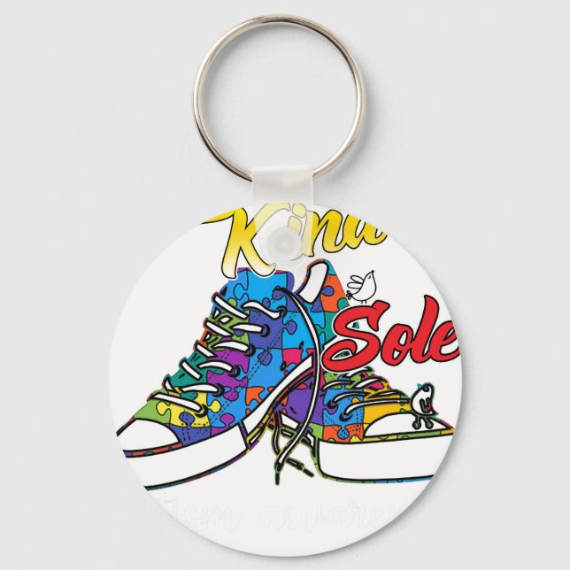 be a kind sole autism awarenes key ring (Front)