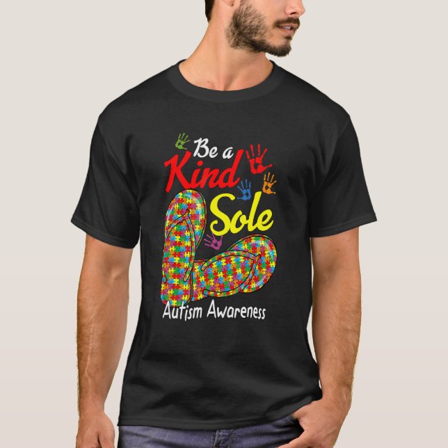 Be A Kind Sole Autism Awareness Month Puzzle T-Shirt (Front)
