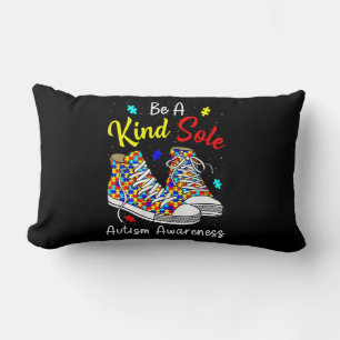 Be A Kind Sole Autism Awareness Rainbow Trendy Puz Lumbar Cushion