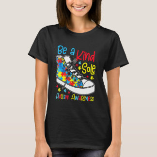 Be A Kind Sole Autism Awareness Trendy Puzzle Piec T-Shirt