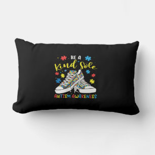 Be A Kind Sole Autism Awareness Trendy Puzzle Shoe Lumbar Cushion