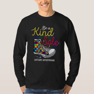 Be A Kind Sole Colourful Puzzle Shoes Autism Aware T-Shirt