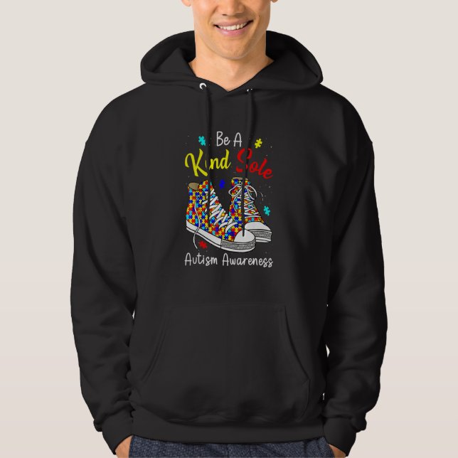 Be A KindSole Autism Awareness Puzzle Shoes For Mo Hoodie (Front)