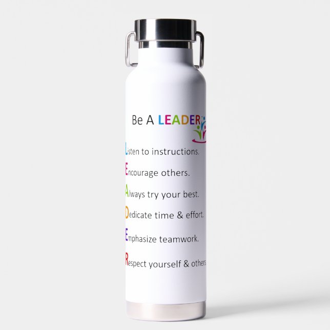 Be A LEADER Water Bottle (Front)