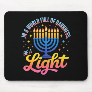 Be A Light Happy Hanukkah Menorah Jewish Gift  Mouse Pad