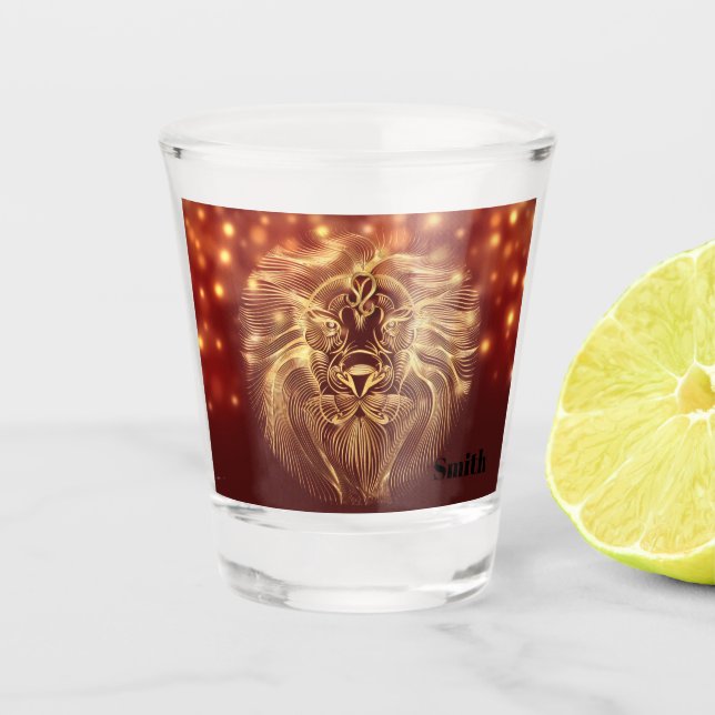 BE A LION BE A KING OF STRENGTH SHOT GLASS (Front)