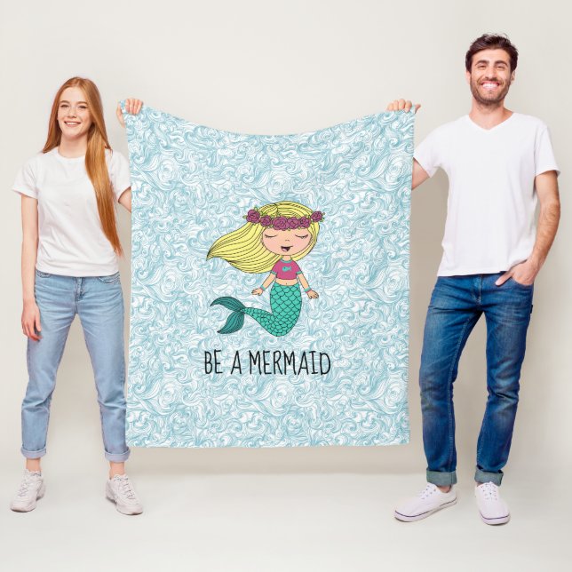 Be A Mermaid Fleece Blanket (In Situ)