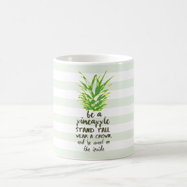 Be A Pineapple Inspirational Quote Typography Coffee Mug (Center)