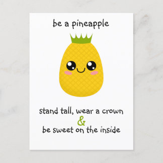 Be A Pineapple Motivational Postcard