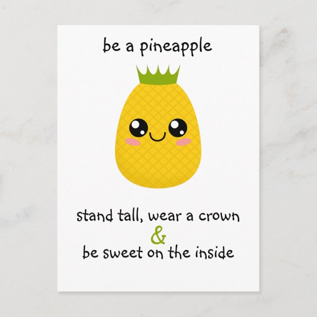 Be A Pineapple Motivational Postcard (Front)