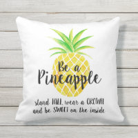 Be a Pineapple Wear a Crown Quote Watercolor