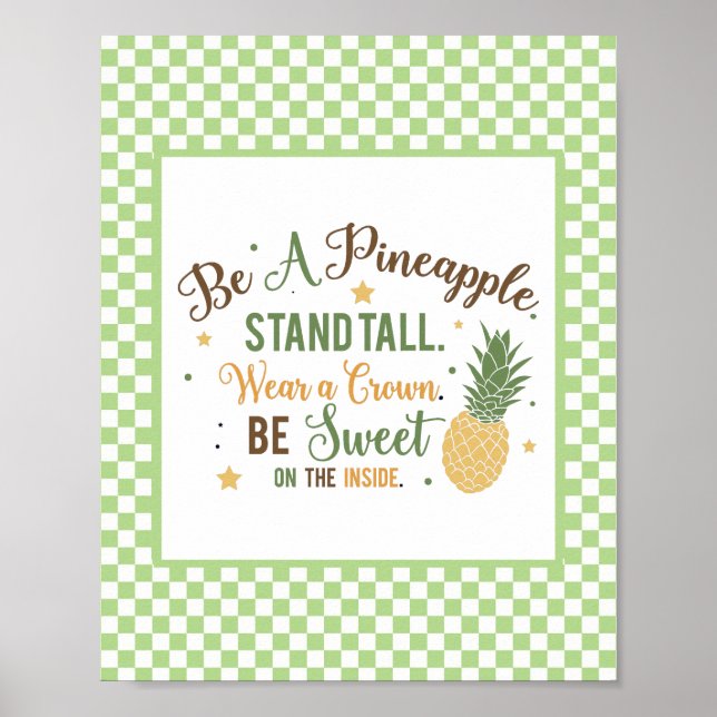 Be A Pineapple Word Art  Poster (Front)