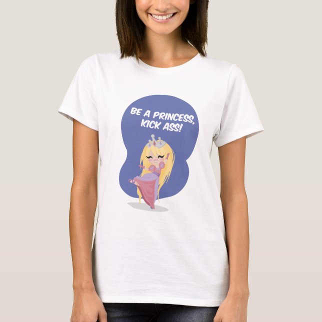 Be a princess, kick ass! - Spaghetti Strap T-Shirt (Front)