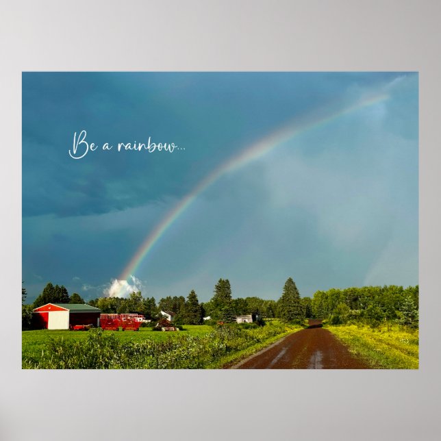 Be A Rainbow Inspirational Photo Poster (Front)