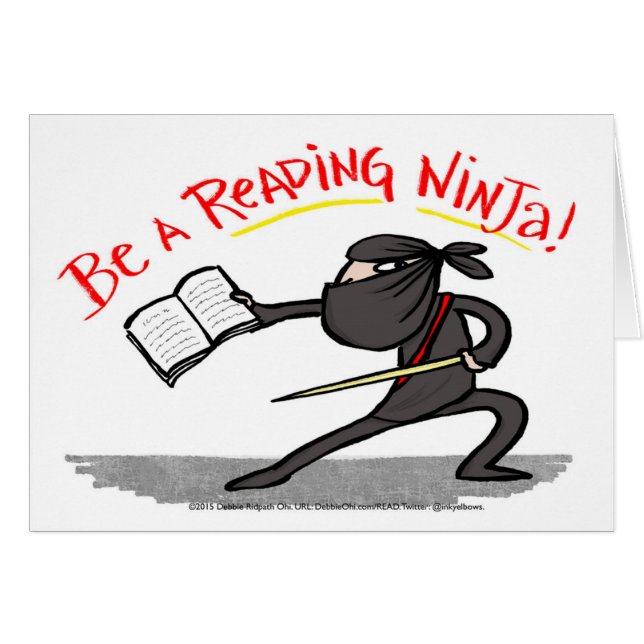 Be A Reading Ninja! card (Front Horizontal)