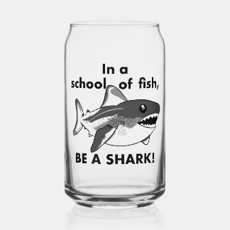 Be A Shark Glass Can