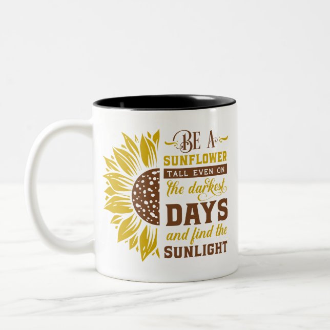 Be a sunflower Two-Tone coffee mug (Left)