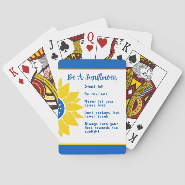 Be A Sunflower Word Art Ukraine Colours   Playing Cards (Back)