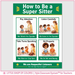 Be a Super Sitter Classroom Anchor Chart
