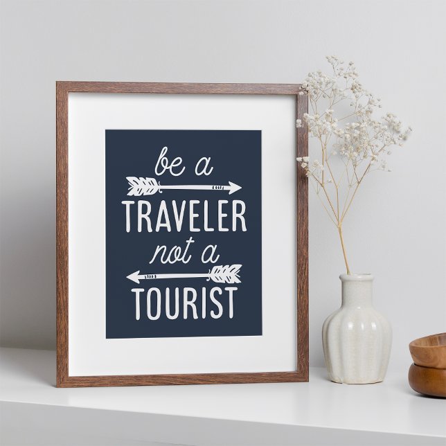 Be a Traveller Not a Tourist Typography Art Print (Creator Uploaded)