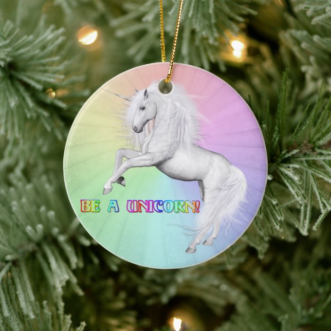 Be A Unicorn Ceramic Tree Decoration (Tree)