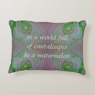 "Be a Watermelon" Acrylic Pour Inspired Decorative Cushion