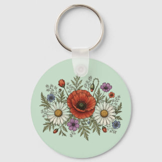 "Be a Wildflower" Aluminium Circle Keychain