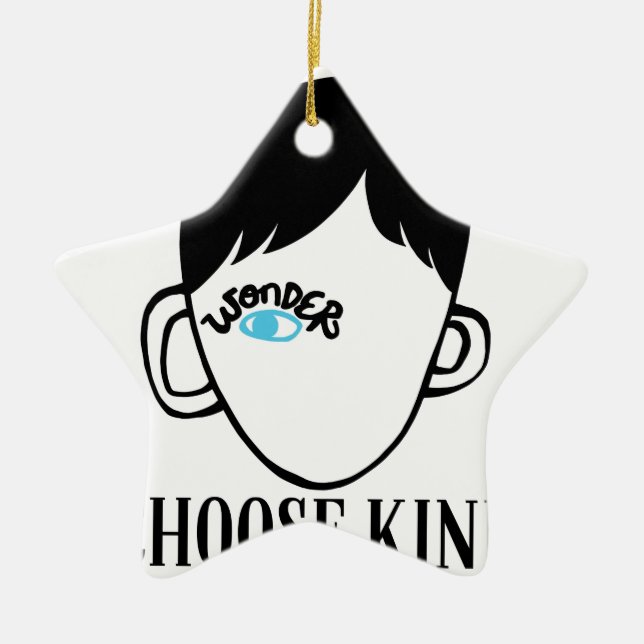 Be a wonder - Choose Kind - Kindness Shirt Ceramic Tree Decoration (Front)
