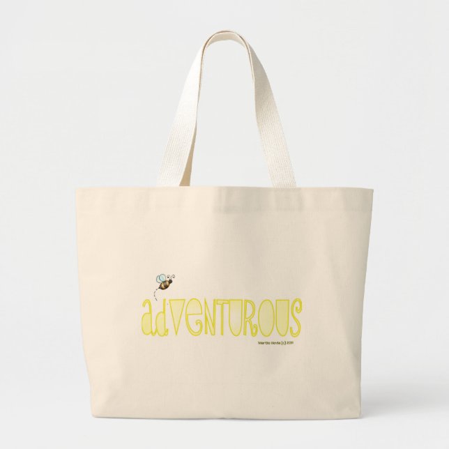 Be Adventurous - A Positive Word Large Tote Bag (Front)