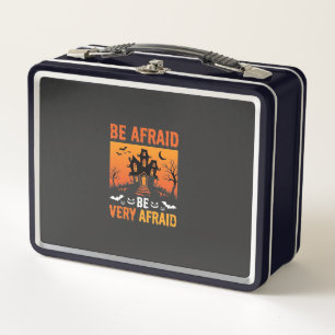 Be Afraid Haunted House Halloween Design Metal Lunch Box