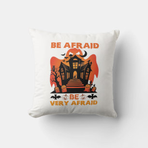 Be Afraid Very Halloween Haunted House Pumpkins_1 Cushion